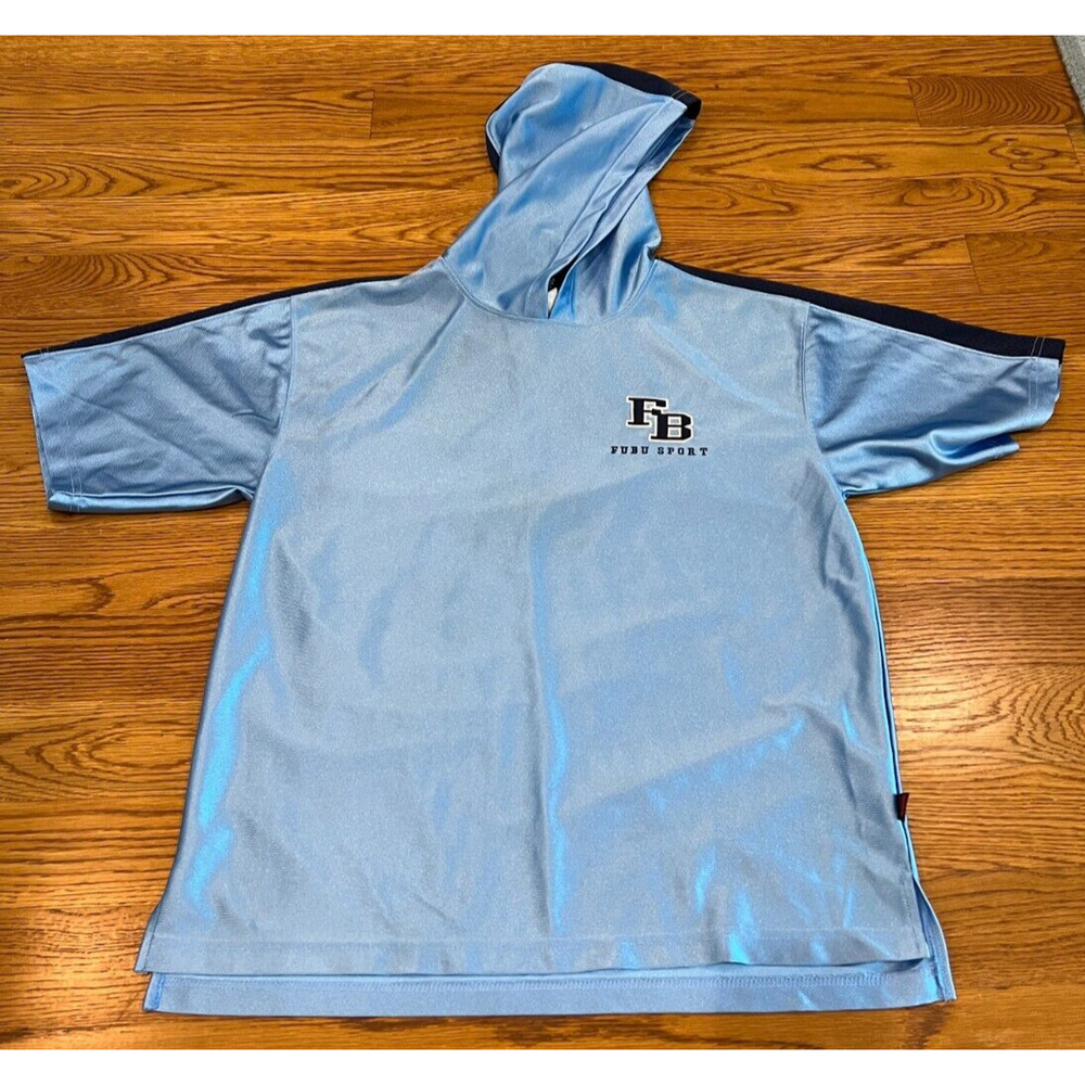 Vintage FUBU Sport Pullover Size Mens Small Youth XL Blue Short Sleeves